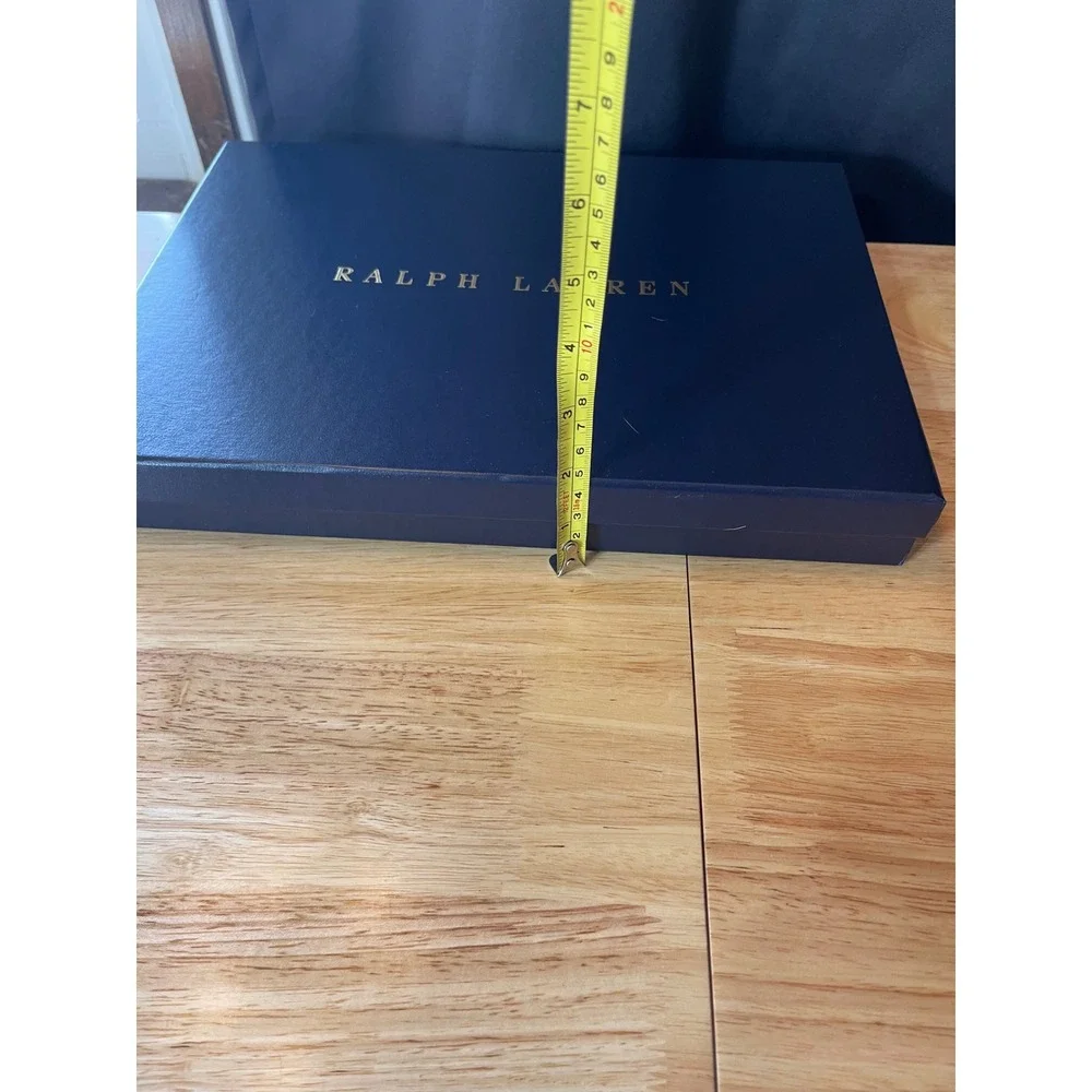 Ralph‎ Lauren Navy Blue Gold Logo Large Gift Box 14.5x11x1.75 Empty Designer Box